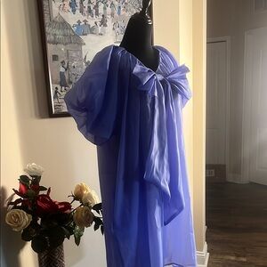 Lavender Babydoll Mini Dress with Puff Sleeves